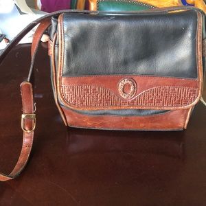 Black and brown vintage crossbody bag